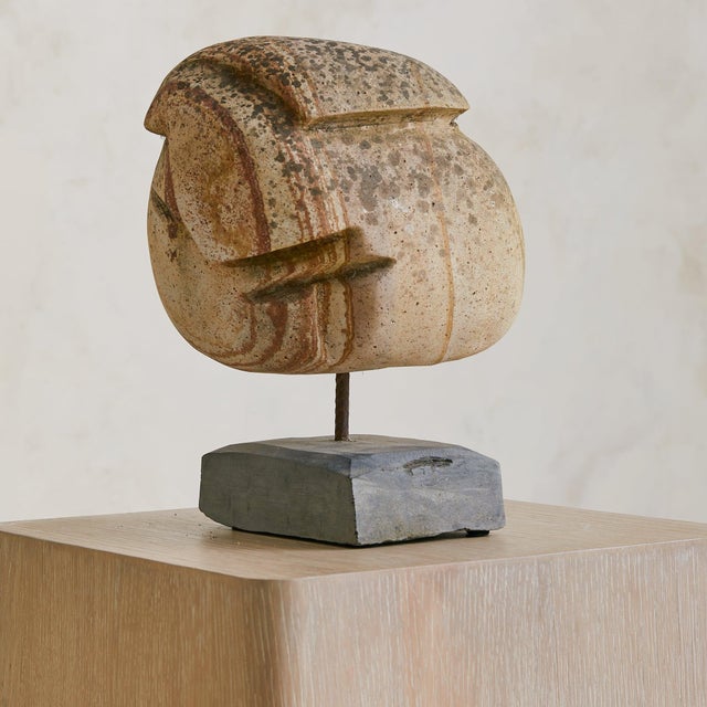 Mid 20th Century Vintage French Stone Abstract Sculpture on Stand No. 12 For Sale - Image 5 of 6