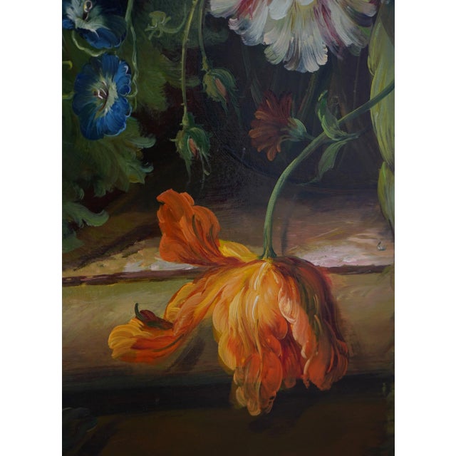 Artist Signed Framed Oil Painting on Canvas Floral Still Life For Sale - Image 9 of 11
