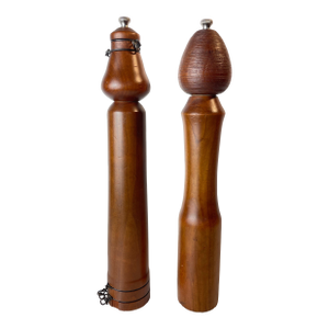 Mid 20th Century Unique Woodcraft Salt & Pepper Grinders - Pair