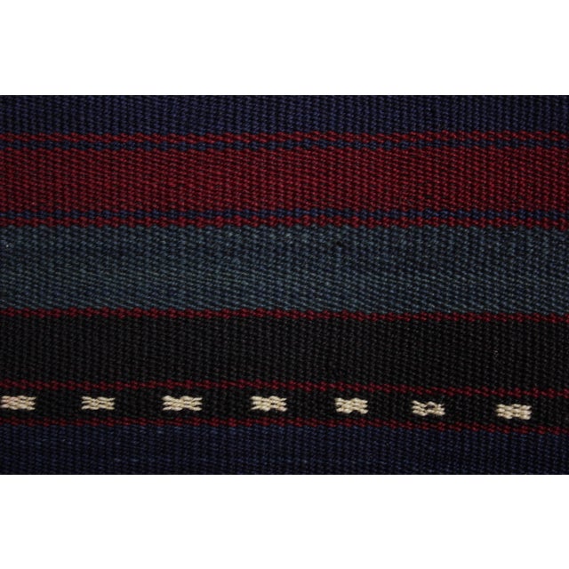 1980s Art Deco Burgundy Striped Runner Rug For Sale In Sacramento - Image 6 of 13