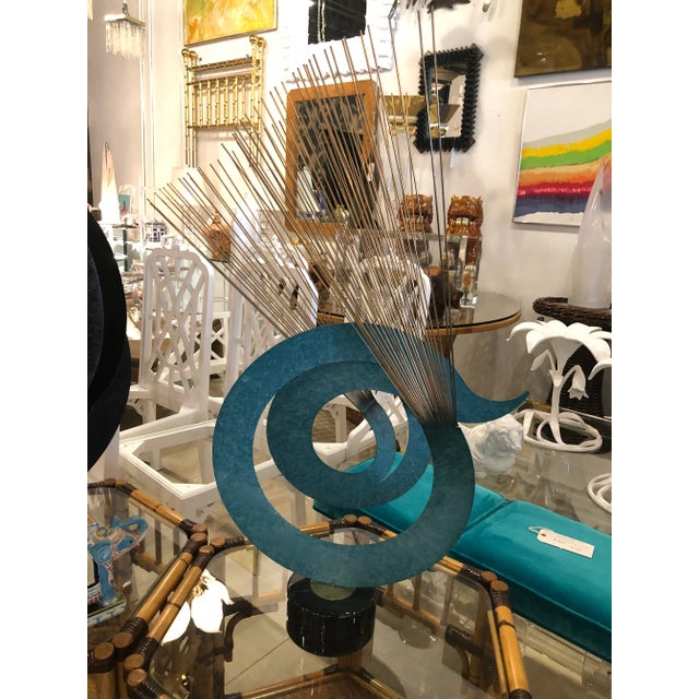 Vintage 1967 Mid Century Modern Curtis Jere Metal Kinetic Statue For Sale - Image 13 of 13