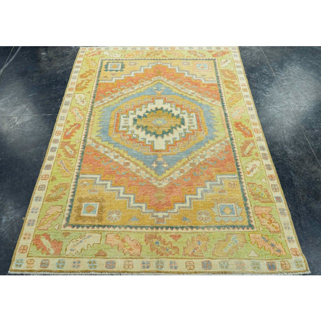 Turkish Oushak Rug 3'9" x 5'9" #19061 Explore a curated collection of hallway runners, wool rugs, and handmade...