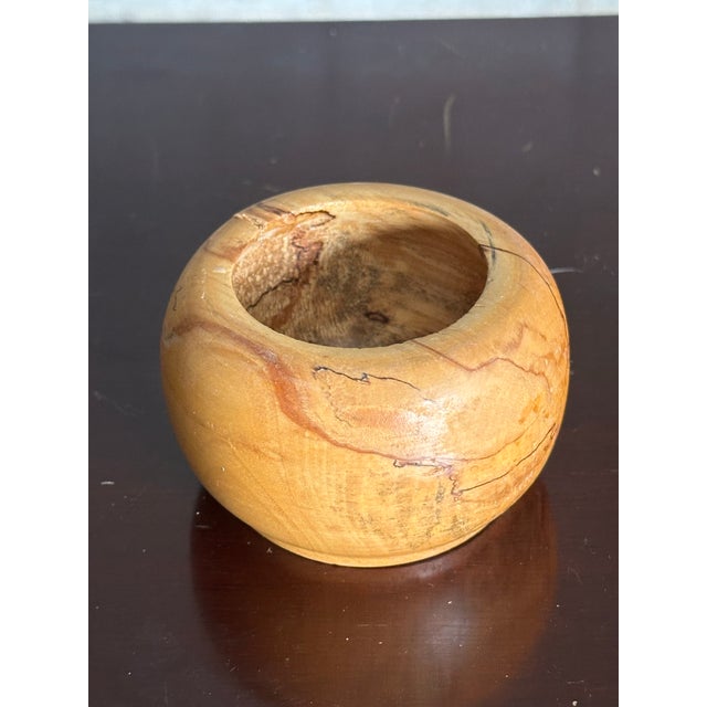 Small spalted maple bowl produced in Sweden, circa 1940s. Very nice small form. Signed on underside as shown.