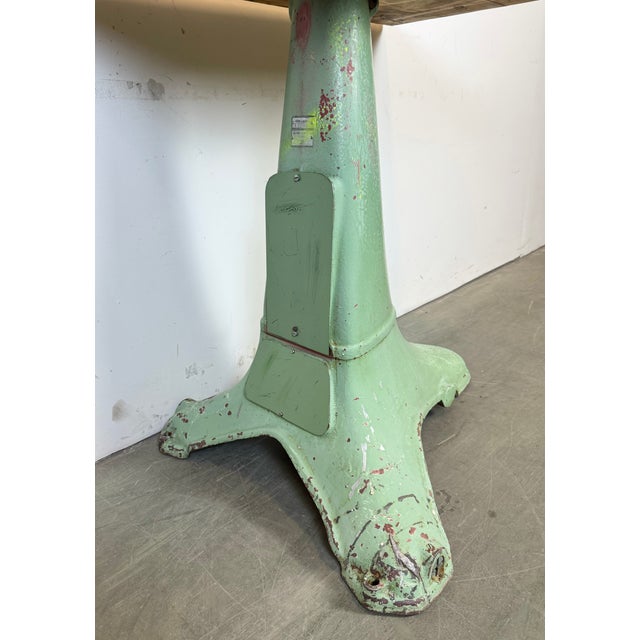 Industrial Green Cast Iron Table, 1960s For Sale - Image 11 of 18