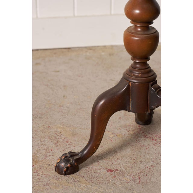 Antique English Coffee Table With Scalloped Top + Carved Claw Feet For Sale - Image 9 of 9