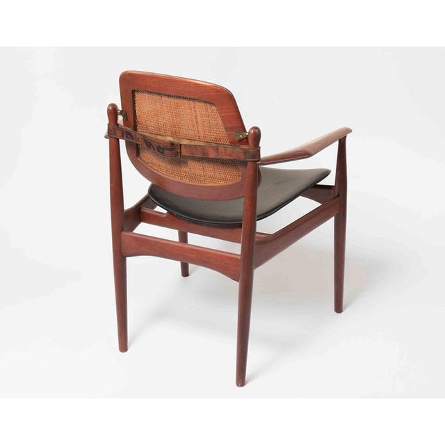 1950s Danish Model 186 Armchair in Teak and Leather by Arne Vodder, 1950s For Sale - Image 5 of 8