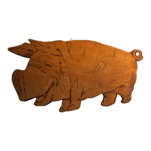 1970’s Wooden Folk Art Painted Pig Cut Out Wall Hanging
