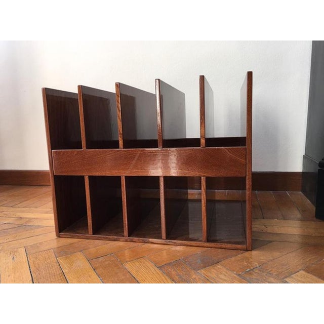 Mid-Century Modern Magazine Rack in Walnut, Italy For Sale - Image 4 of 15