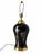 Vintage Black and Gold Floral Ceramic Table Lamp For Sale - Image 9 of 11