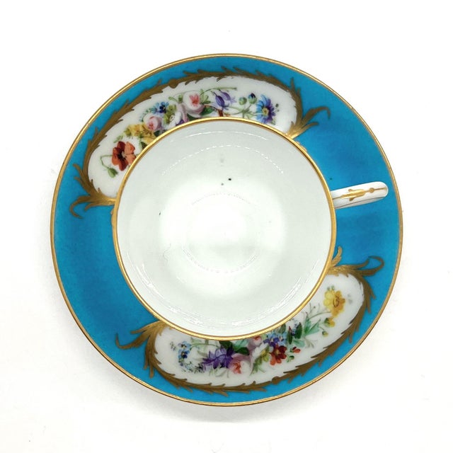 Antique Porcelain Cup and Saucer, 1800, Set of 2 For Sale - Image 10 of 13