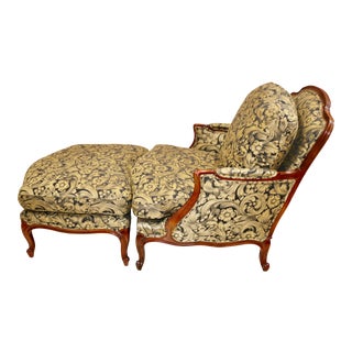 Century Furniture Co French Bergere Chair & Ottoman For Sale