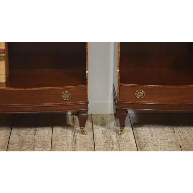 Mahogany Inlaid Open Bookcases, 1890s, Set of 2 For Sale - Image 3 of 18