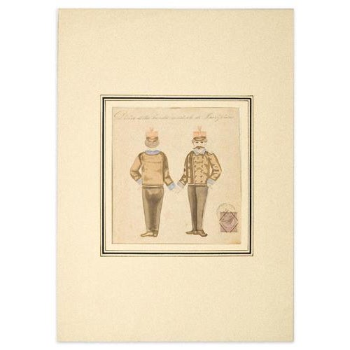 Musicians is a drawing in watercolor on paper, realized by anonymous of 19th Century. Included Passepartout: 50 x35 cm....