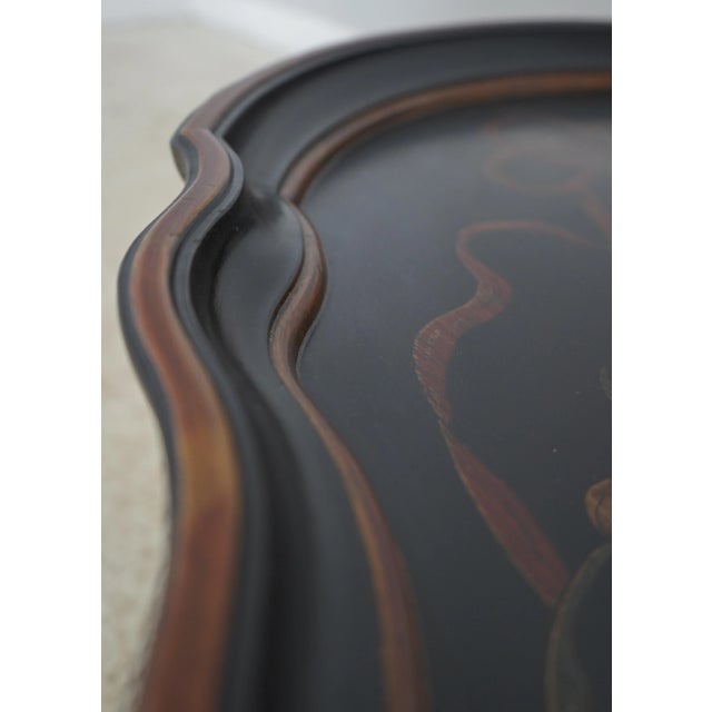 Paint Neoclassical Paint Decorated Coffee Table W. Bamboo Form For Sale - Image 7 of 12