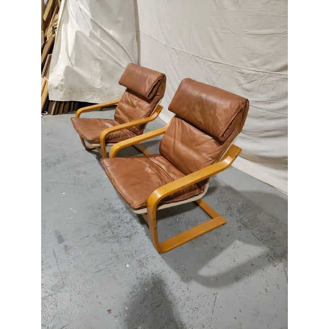 1960s 1960s Pair of Mid-Century Modern Italian Leather Sling Lounge Chairs For Sale - Image 5 of 7