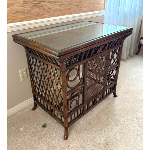 Lewittes Furniture 1970s Rattan Desk W/ Chair For Sale - Image 10 of 12
