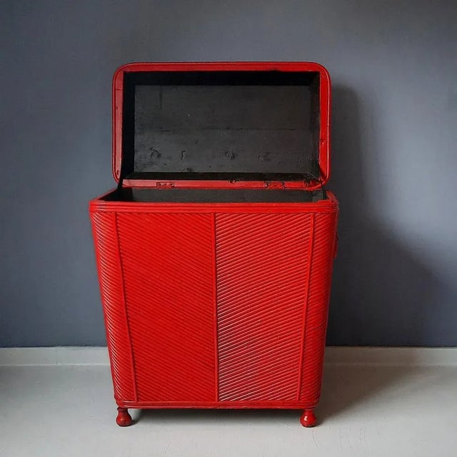 Asian Pencil Reed Rattan Chest, 1930s For Sale - Image 4 of 10