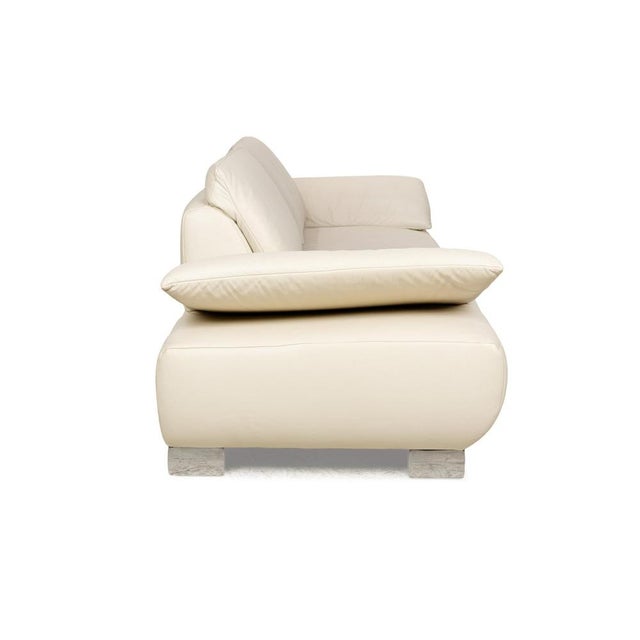 Leather Sofa Set in White Cream from Koinor Volare, Set of 2 For Sale - Image 11 of 14