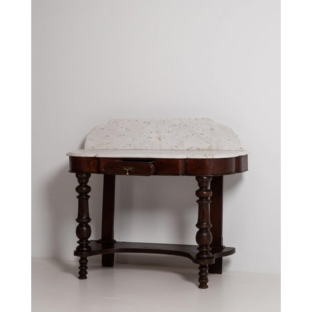 White 19th Century France Victorian White Wood Console Table For Sale - Image 8 of 11