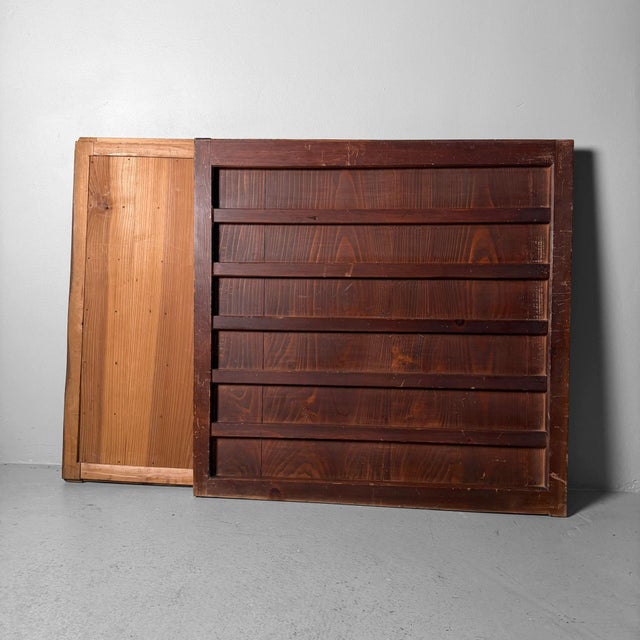 Antique Japanese Wooden Wall or Door Panels, 1890s, Set of 2 For Sale - Image 6 of 11