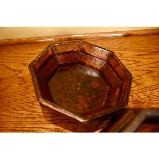 19th Century Antique Chinese Lacquered Wooden Lidded Storage Vessel For Sale - Image 5 of 7