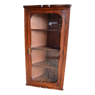 Antique Oak Biedermeier Wall Corner Cupboard For Sale
