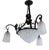 Antique French Art Deco Geometric Wrought Iron and Frosted Glass Chandelier, 1930 For Sale