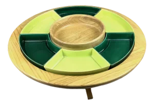 1950s Mid Century Lazy Susan Appetizer Set - Set of 8