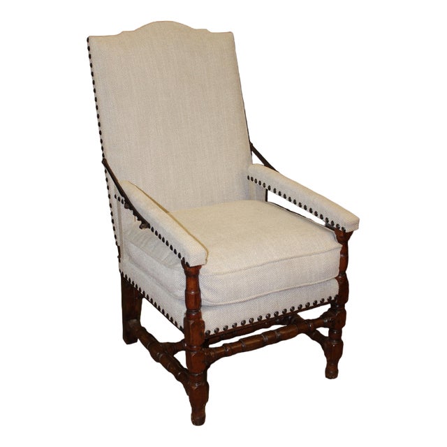 Louis XIV Rack Armchair in Walnut For Sale