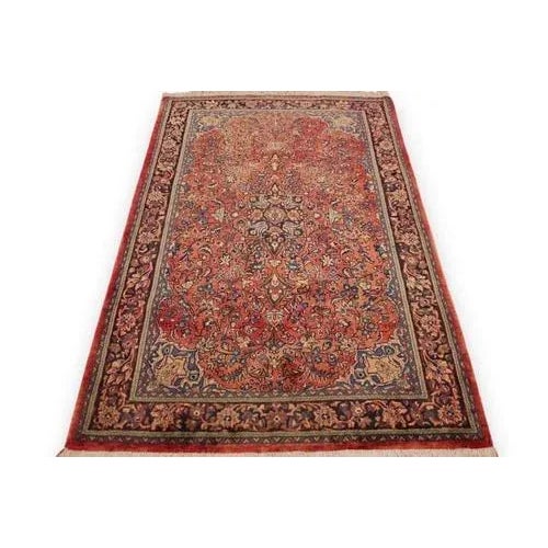 Middle Eastern Sarough Rug in Red For Sale - Image 10 of 11