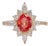 1.5Ct Padparadscha Sapphire Ring With Natural Diamond Accents: Solid 14k Gold, Size 6.75 For Sale