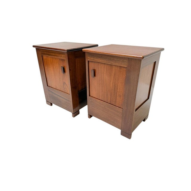 Art Deco Modernist Nightstands by J.A. Muntendam for L.O.V. Oosterbeek, 1920s, Set of 2 For Sale - Image 3 of 14