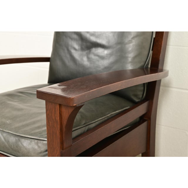 Stickley Mission Oak Arts & Crafts Lounge Chair For Sale - Image 9 of 15