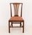 George III Style Mahogany Dining Chair, with pierced back splat and scroll pattern cotton upholstered seat. 37.5" H x...