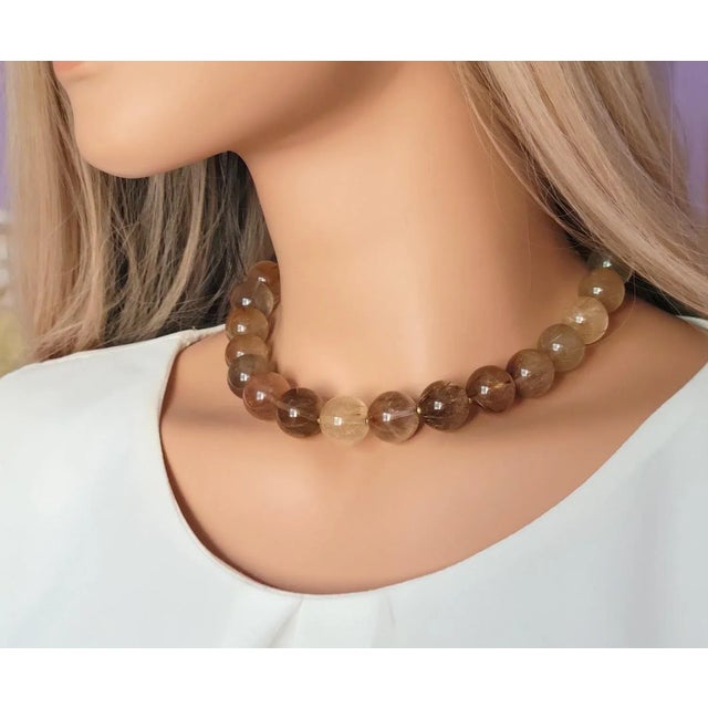 Early 21st Century Mix Color Rutilated Quartz Necklace For Sale - Image 5 of 7