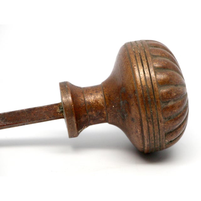 Traditional Antique Cast Bronze Enoch Robinson Fluted Interior Door Knob For Sale - Image 3 of 4