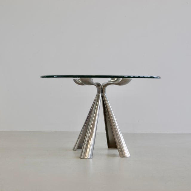 Silver Round Dining Table by Vittorio Introini for Saporiti, 1972 For Sale - Image 8 of 8