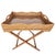 Artifacts Rattan Scallop Design Butler Tray with Wooden Legs with Glass Insert, Honey Brown For Sale - Image 4 of 4