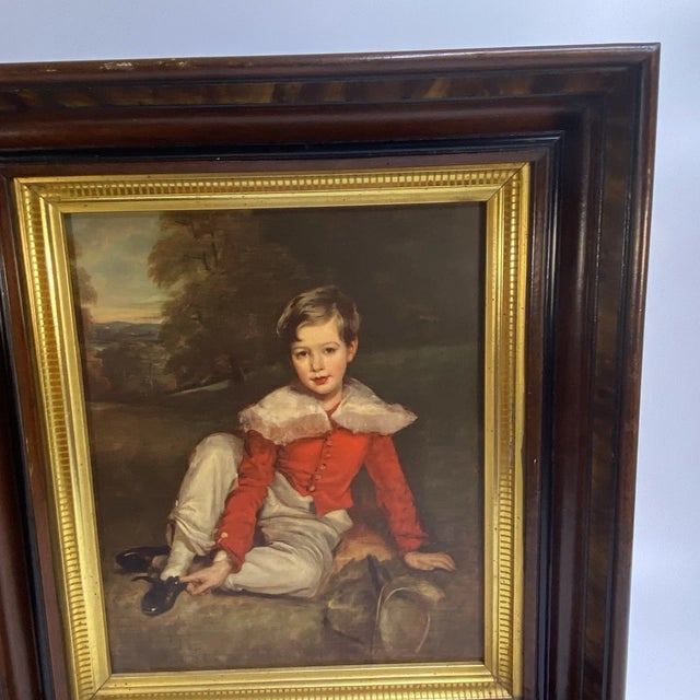 Victorian Antique Victorian Ornate Gilted Wood Decorated Shadow Box Frame Lord Seaham For Sale - Image 3 of 8