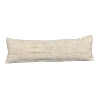 Turkish Hemp Pillow Cushion Natural Beige Cushion Cover 14"x45" For Sale