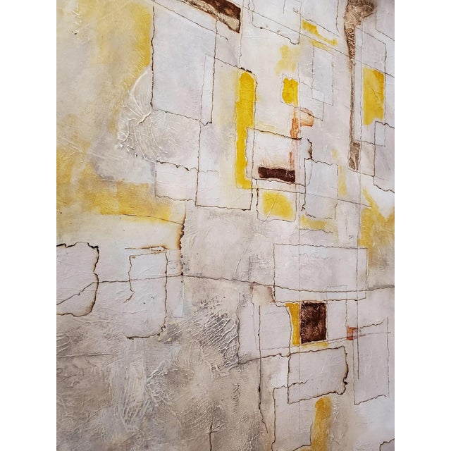 2010s "Reflections" Abstract Yellow, Brown & Gray Mixed-Media Painting on Canvas by Louis Shields, 2018 For Sale - Image 5 of 5