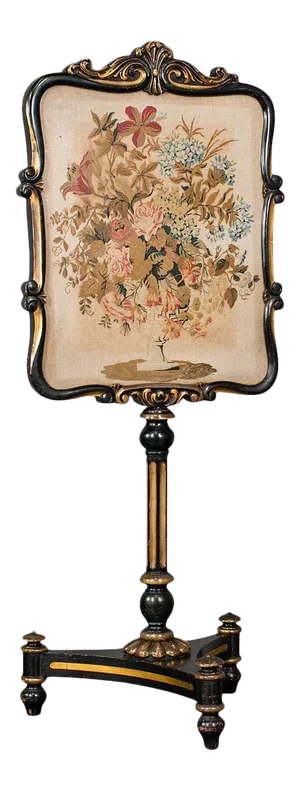 Early 19th Century Regency Needlepoint Tapestry Antique Fireside Screen Panel