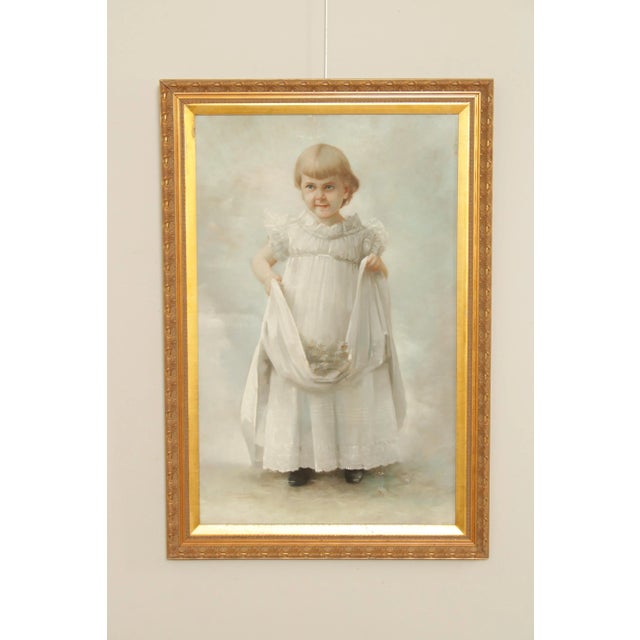 High Quality Victorian Era Drawing by Daniel M. Shepard (American, 19th Century), Depicts a Portrait of Miss Hazel Moore,...