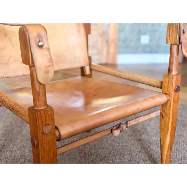 Cognac Leather Safari Chair from Wilhelm Kienzle, 1950s For Sale - Image 9 of 14