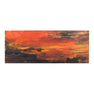 Murray Hantman, Abstract Expressionist Watercolor Fiery Sky