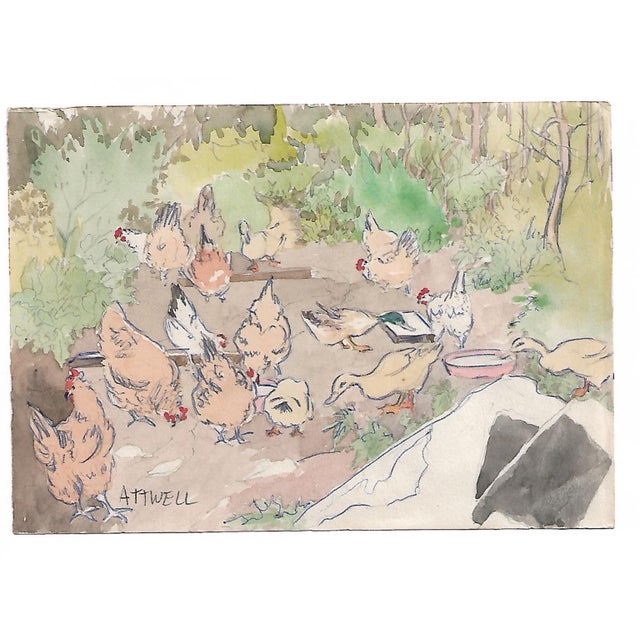 Painting by English artist Ivy Attwell (1895-1985). Attwell traveled extensively all over the world and recorded her...