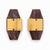 Decorative pair of Italian furniture handles from the 1970s, crafted in dark pink marbled resin with brass mounting...