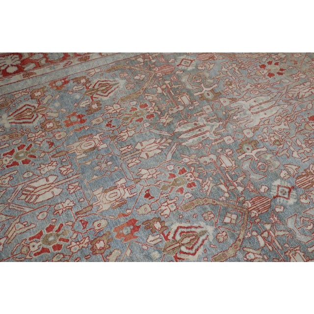 Early 20th Century Zabihi Collection Decorative Oversize Gray Blue Persian Bibikabad Rug - 10'7" x 17'1" For Sale - Image 4 of 12
