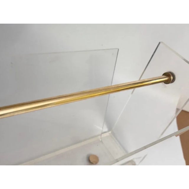 Vintage Thick Acrylic and Chrome Steel Magazine Rack, 1970s For Sale - Image 4 of 8