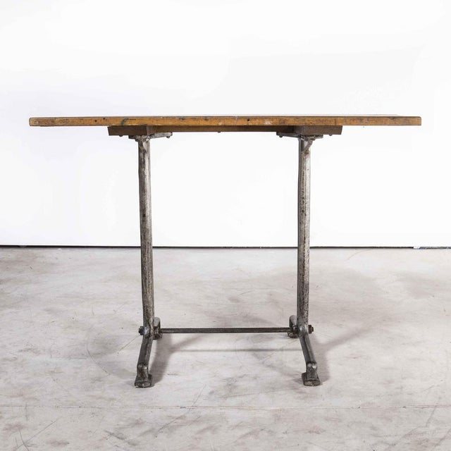Original Cast Base Fischel Bistro Dining Table, 1930s For Sale - Image 6 of 10
